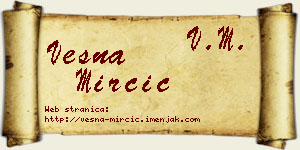 Vesna Mirčić vizit kartica